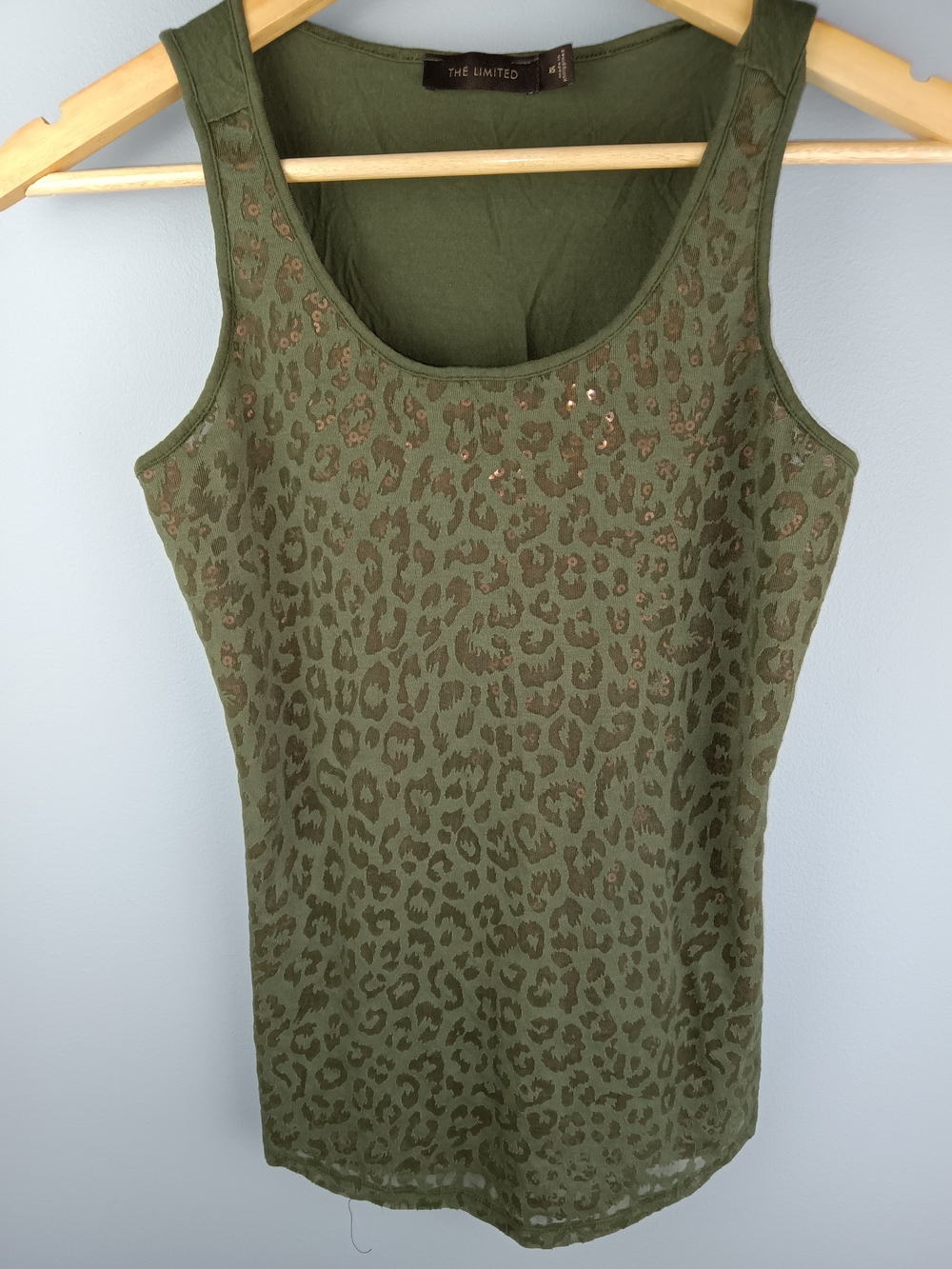 The Limited Olive Green Leopard-Print Tank Top